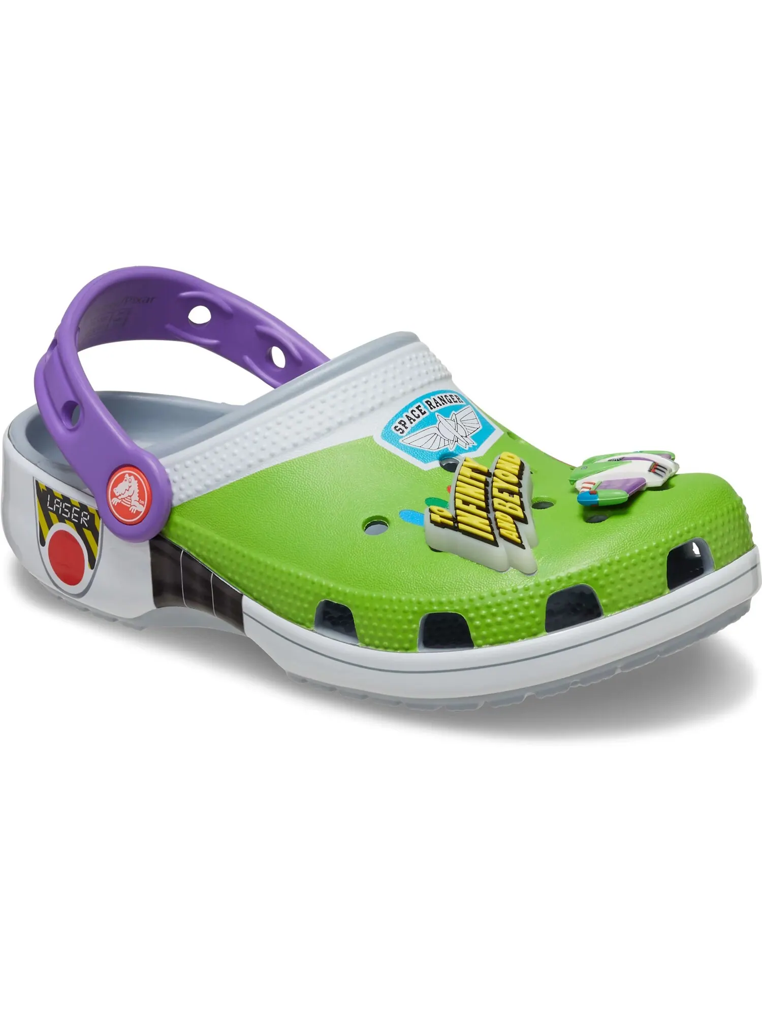 Сабо для маленьких детей Crocs Classic x Toy Story 'Buzz Lightyear' — изображение 6 из 7, зеленый/серый