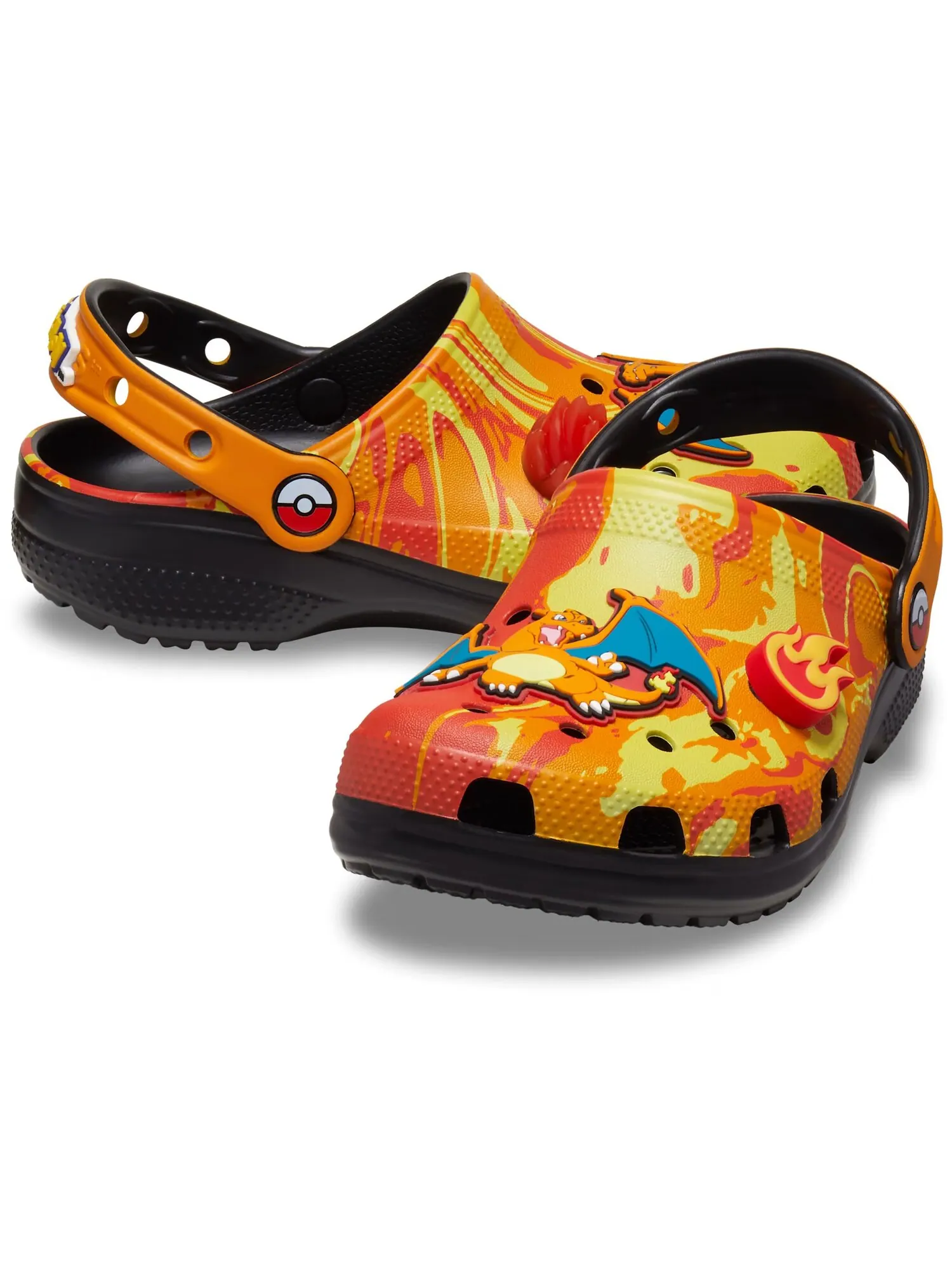 Сабо детские Crocs Classic Clog x Pokémon, Charizard — изображение 2 из 7, черный
