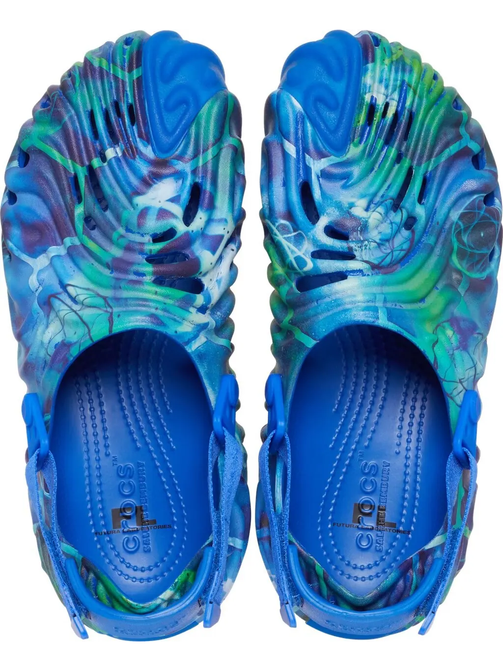 Сабо Crocs Pollex x Futura x Salehe Bembury 'Art Friends Thumbs Up Good Job' — изображение 3 из 8, синий