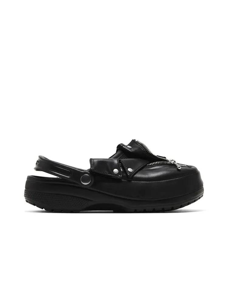 Кроссовки Crocs BEAMS x Classic Clog 'Leather Riders' — изображение 2 из 9, черный