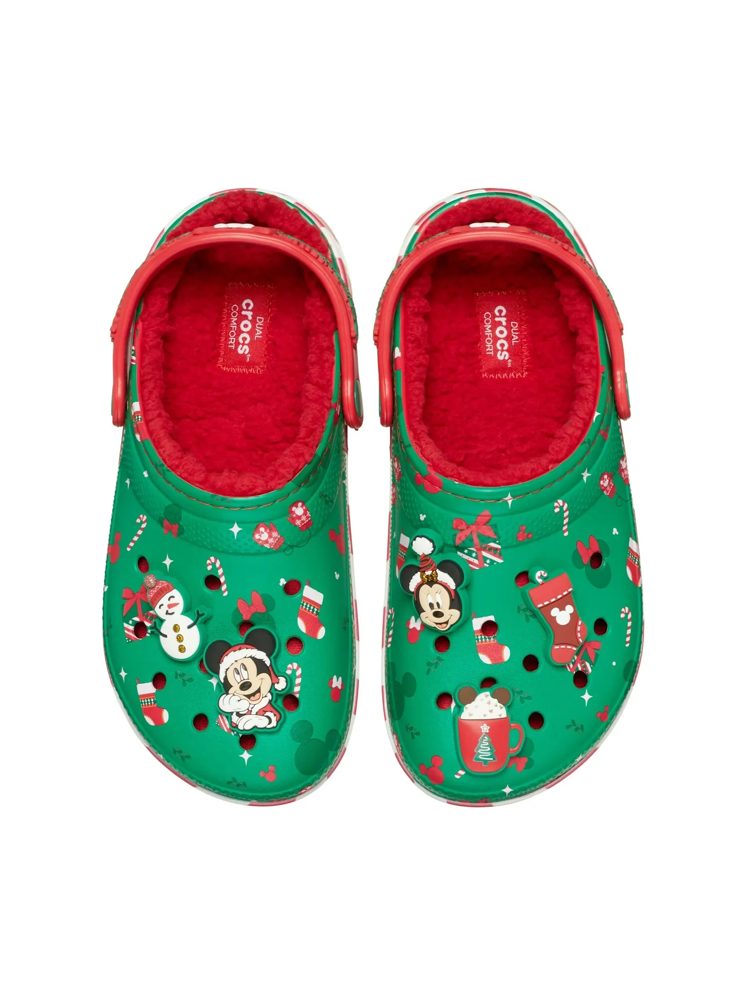 Сабо Crocs Classic Clog x Disney Mickey Holiday — изображение 2 из 7, зеленый/красный
