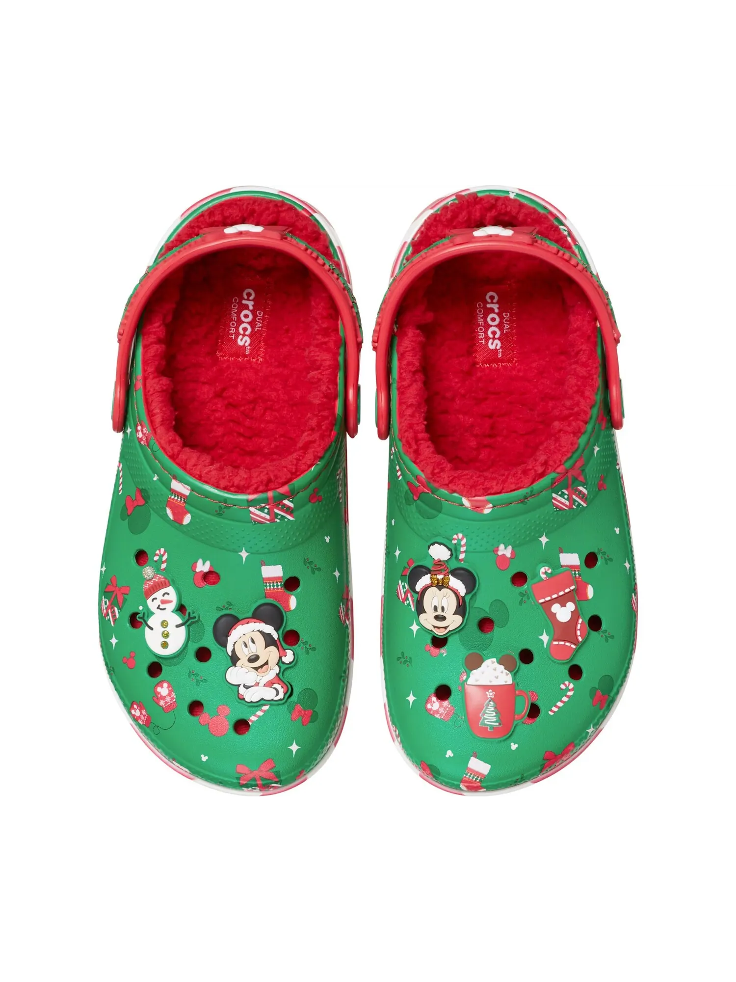 Сабо для маленьких детей Crocs Classic Clog x Disney Mickey Holiday — изображение 1 из 7, зеленый/красный