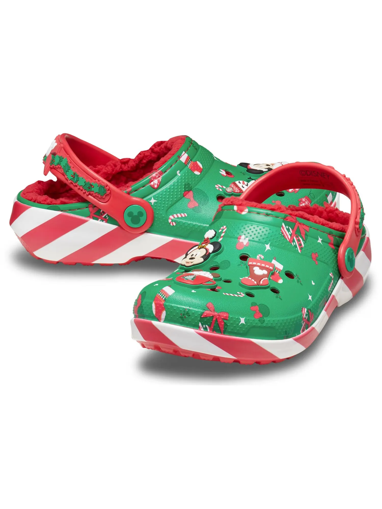 Сабо для маленьких детей Crocs Classic Clog x Disney Mickey Holiday — изображение 2 из 7, зеленый/красный