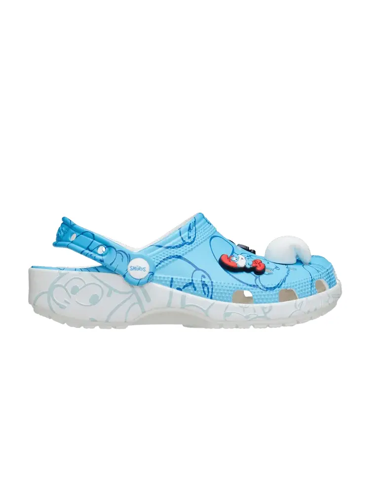 Кроссовки Crocs The Smurfs x Classic Clog 'Allover Print' — изображение 1 из 1, синий/белый