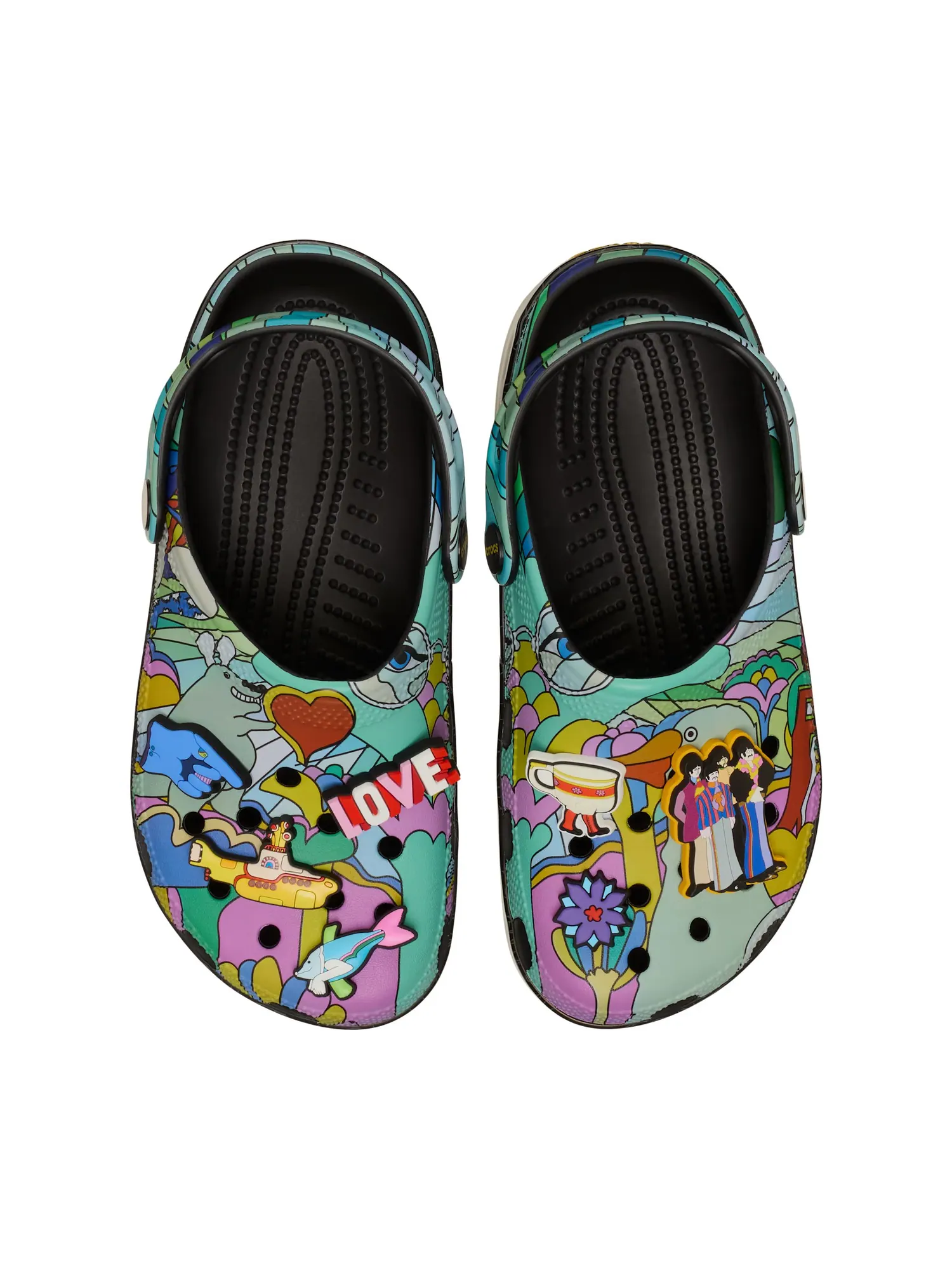 Сабо унисекс The Beatles x Crocs: Love — изображение 3 из 7, черный/мультиколор