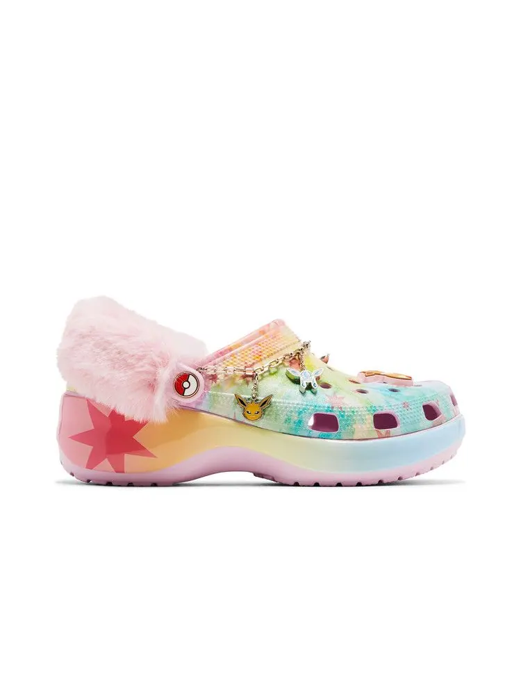 Кроссовки Crocs Pokémon x Wmns Classic Platform Clog 'Eevee' — изображение 2 из 9, розовый/мульти