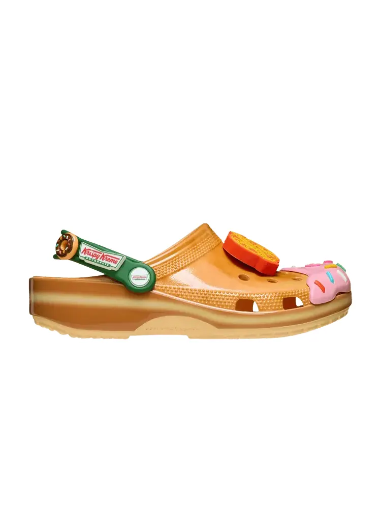 Кроссовки Crocs Krispy Kreme x Classic Clog 'Glazed Doughnut' — изображение 1 из 1, бежевый/зеленый