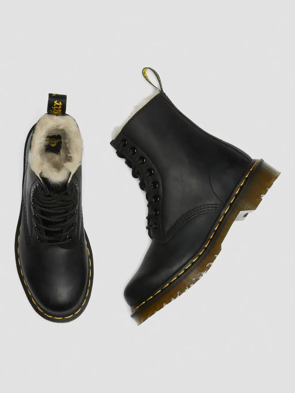 Ботинки Dr. Martens 1460 Faux Fur Lined Lace Up — изображение 5 из 10, черный