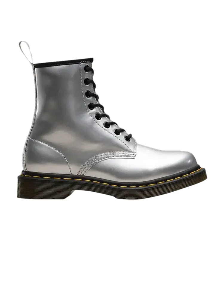 Ботинки Dr. Martens Wmns Vegan 1460 Chrome Paint Metallic — изображение 1 из 1, серебряный