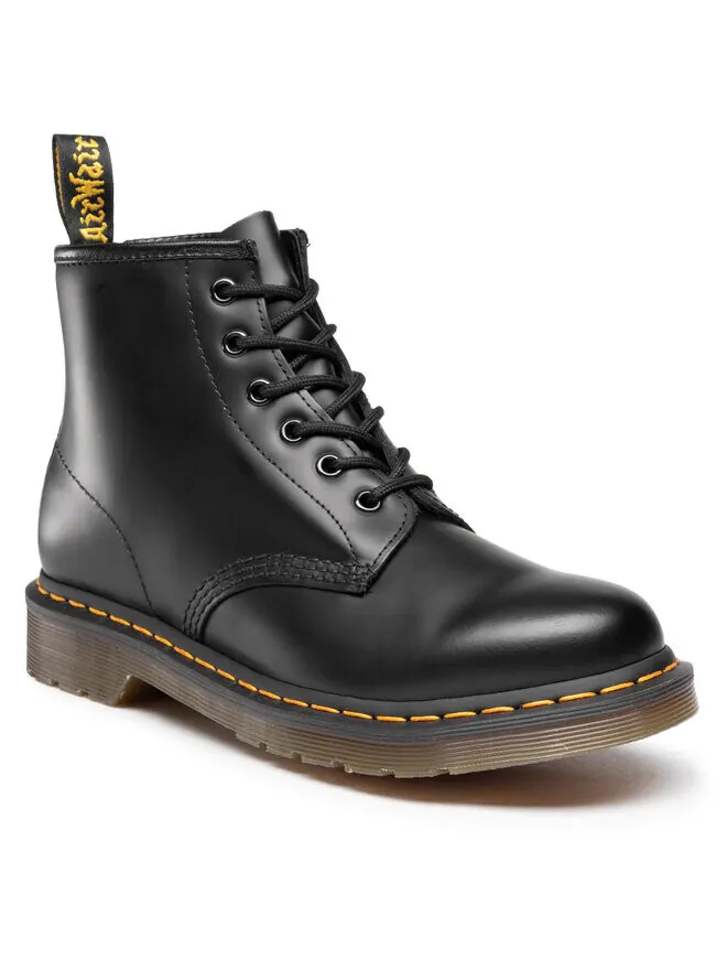 Ботинки берцы Dr. Martens 101 Yellow Stitch Smooth Leather — изображение 3 из 4, черный