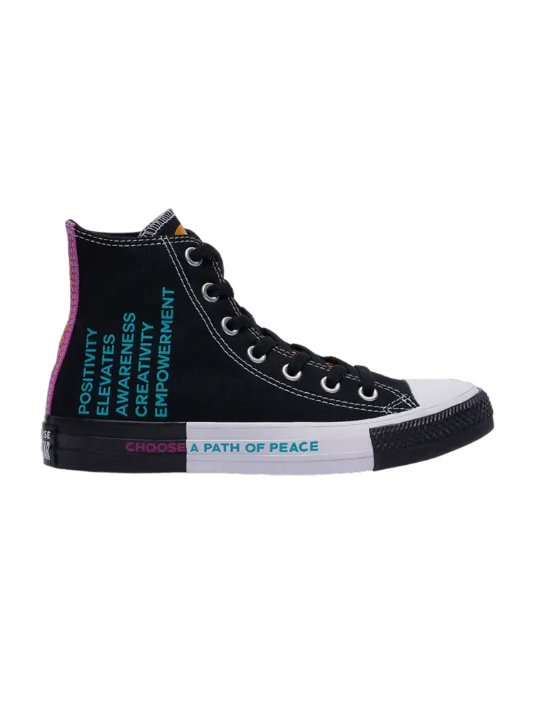 Кроссовки Converse Chuck Taylor All Star High GS 'Seek Peace' — изображение 1 из 1, черный/желтый
