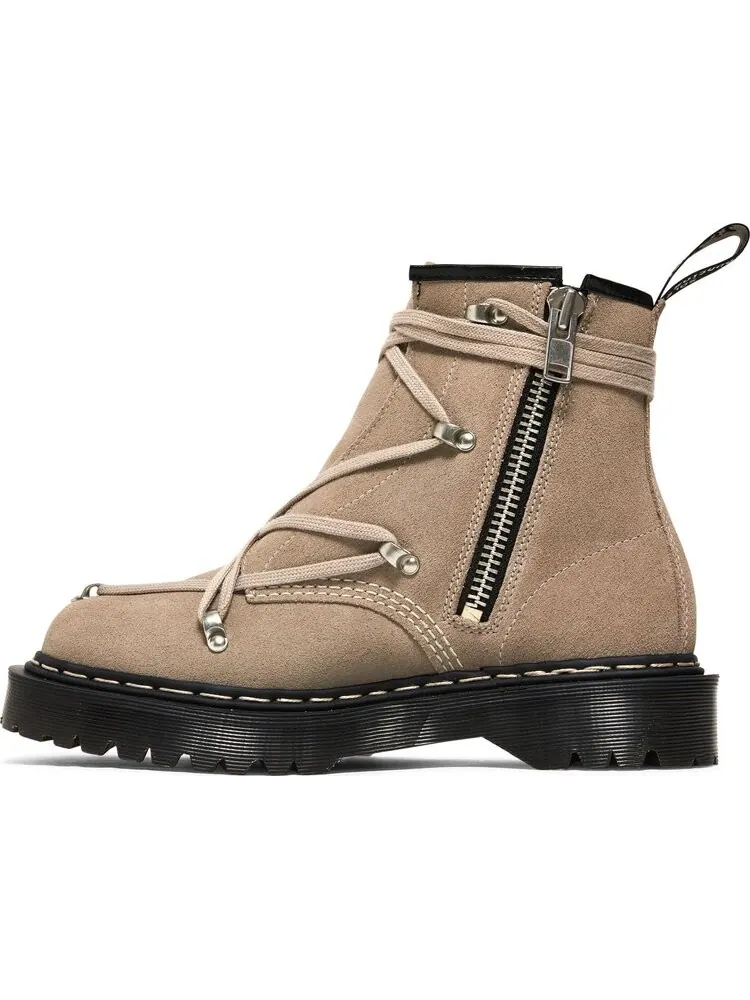 Ботинки мужские Dr. Martens x Rick Owens шнурованные замшевые серые — изображение 3 из 8, серый
