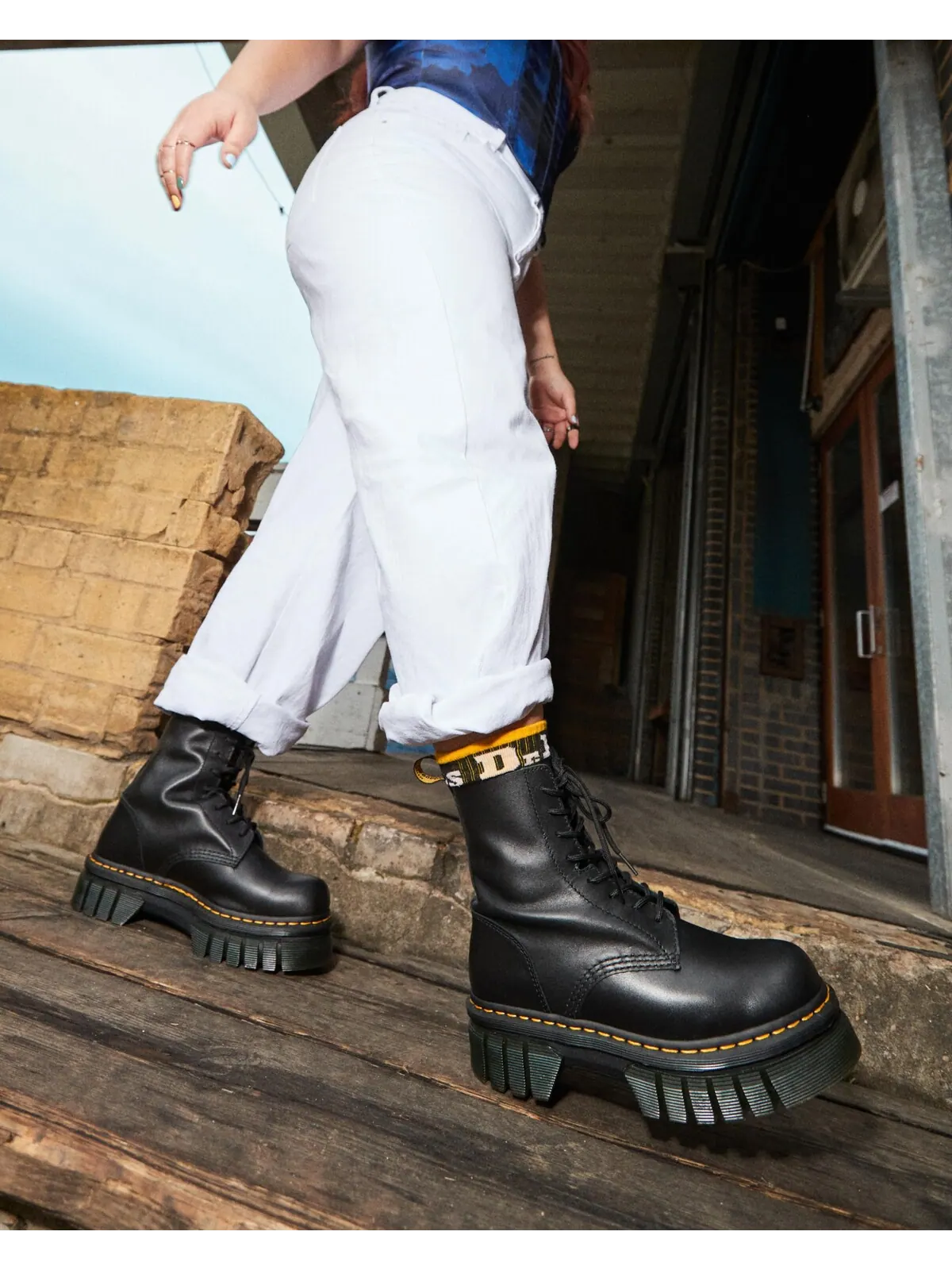 Ботильоны Dr. Martens Audrick на платформе из кожи наппа — изображение 1 из 10, черный