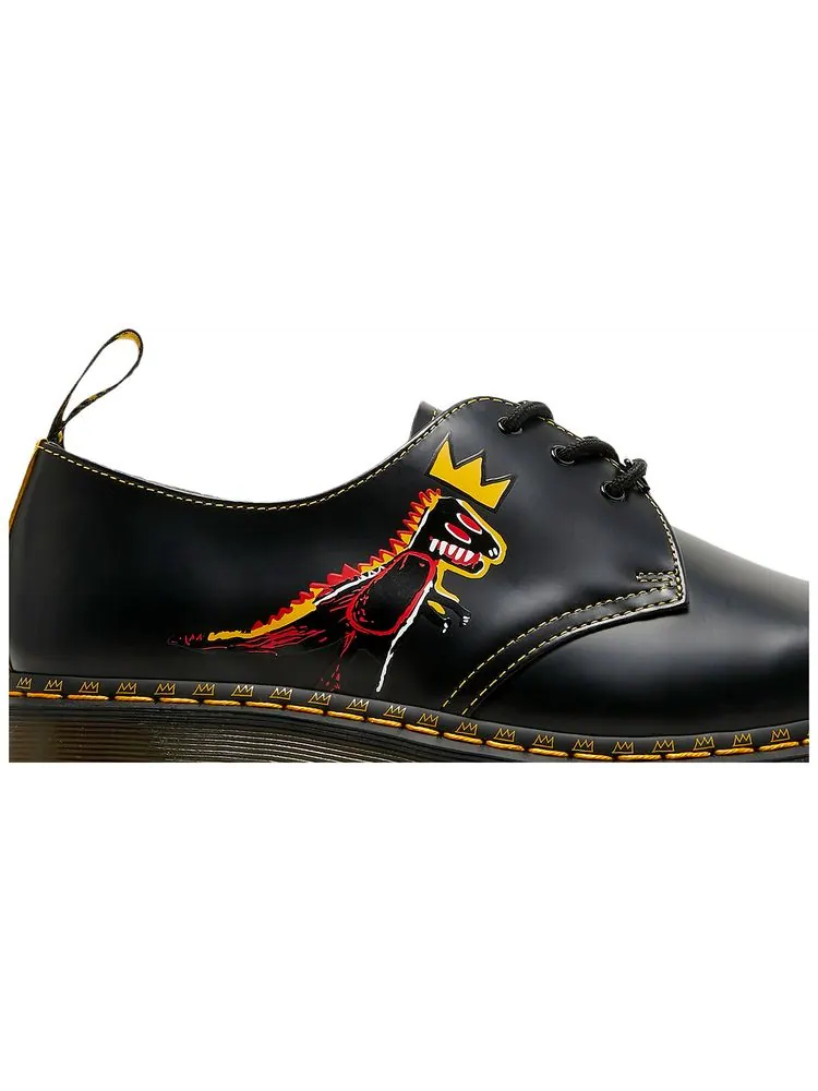 Кроссовки Dr. Martens x Jean-Michel Basquiat 1461 'Pez Dispenser', кожаные — изображение 2 из 8, черный