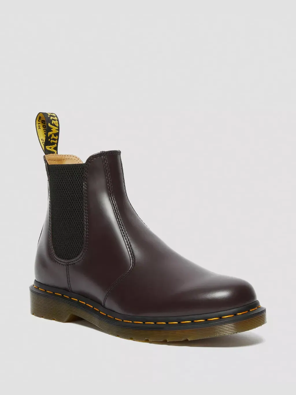 Ботинки Dr. Martens 2976 Yellow Stitch Smooth Leather Chelsea — изображение 2 из 10, бордовый