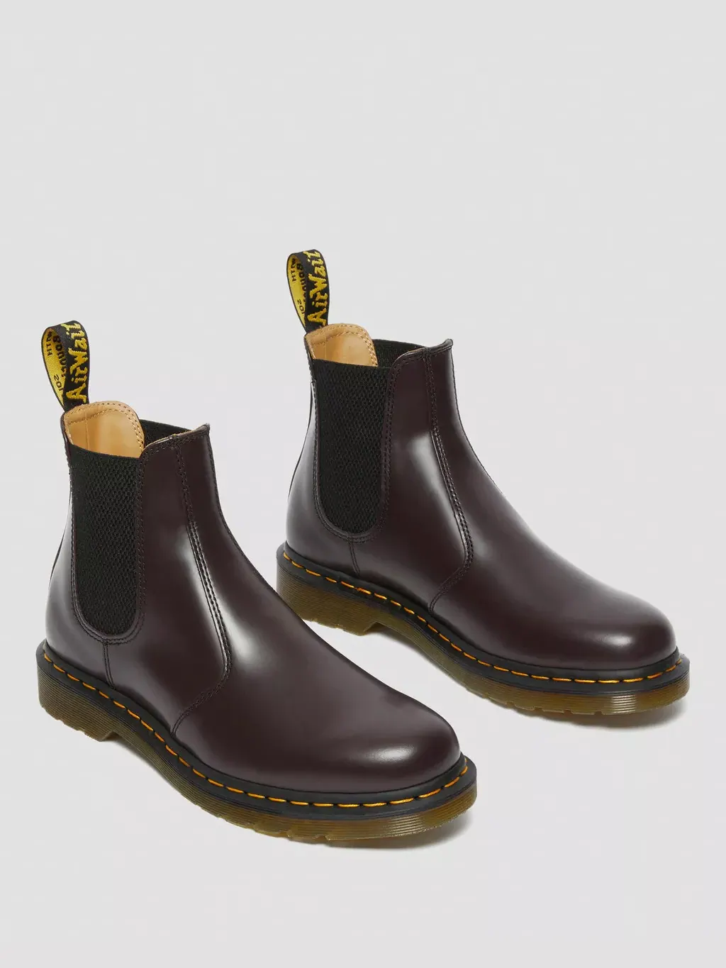 Ботинки Dr. Martens 2976 Yellow Stitch Smooth Leather Chelsea — изображение 5 из 10, бордовый