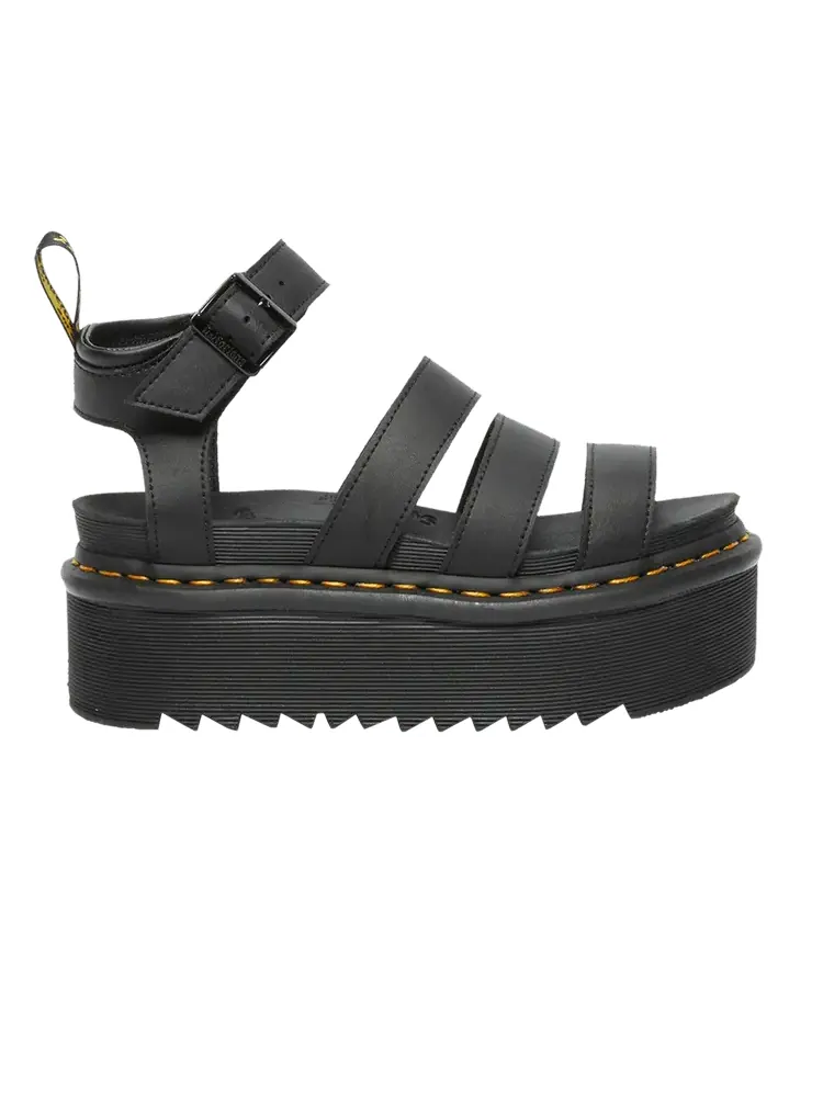 Сандалии Dr. Martens Blaire Hydro Leather Platform Strap Sandal, кожаные — изображение 1 из 1, черный