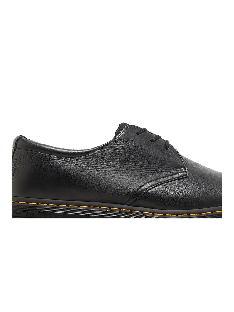 Кроссовки Dr. Martens Rikard Lunar Leather Platform Low 'Black', кожаные — изображение 2 из 8, черный