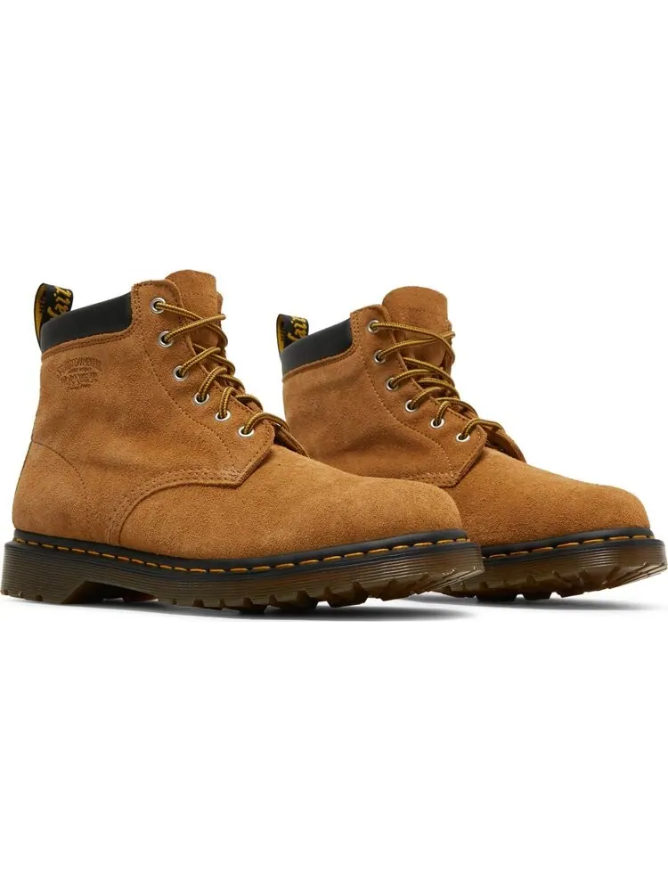 Ботинки мужские Dr. Martens x Stussy высокие кожаные — изображение 8 из 8, коричневый