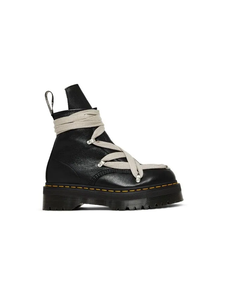 Ботинки Dr. Martens Rick Owens x 1460 кожаные черные на толстой подошве — изображение 1 из 6, черный