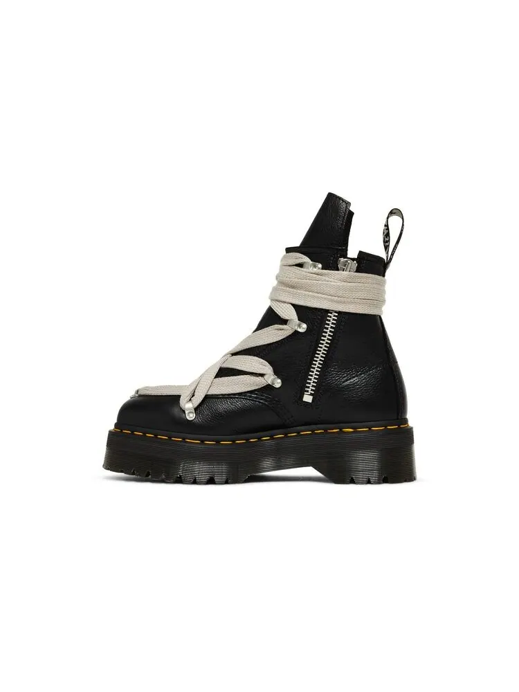 Ботинки Dr. Martens Rick Owens x 1460 кожаные черные на толстой подошве — изображение 3 из 6, черный