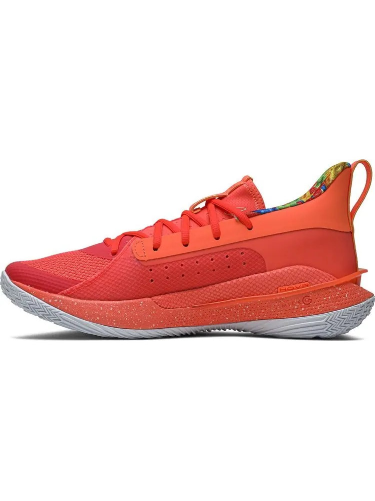 Кроссовки Under Armour Sour Patch Kids x Curry 7 Peach Plasma — изображение 3 из 8, красный