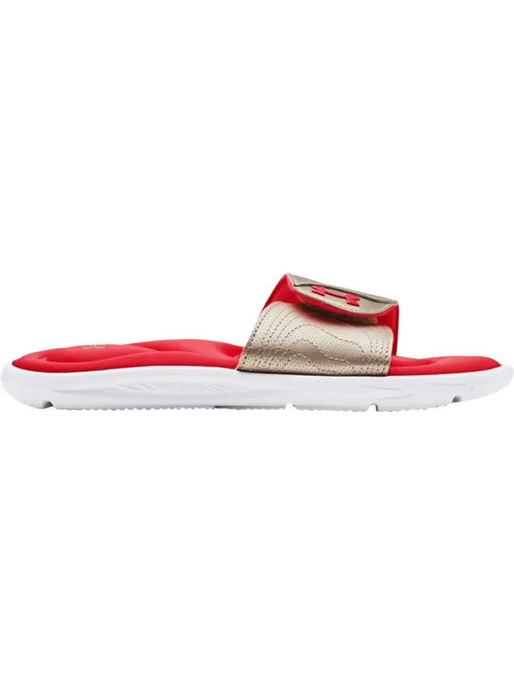 Сандалии Under Armour Wmns Ignite 9 Slide White Metallic Faded Gold — изображение 1 из 1, белый