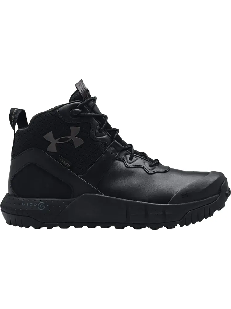 Ботинки Under Armour Micro G Valsetz Mid Leather Black Jet Grey — изображение 1 из 1, черный