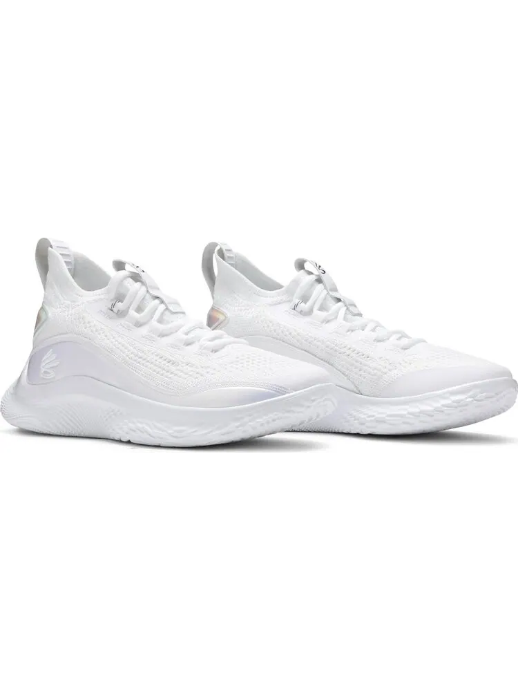 Кроссовки Curry Flow 8 GS White Iridescent — изображение 8 из 8, белый