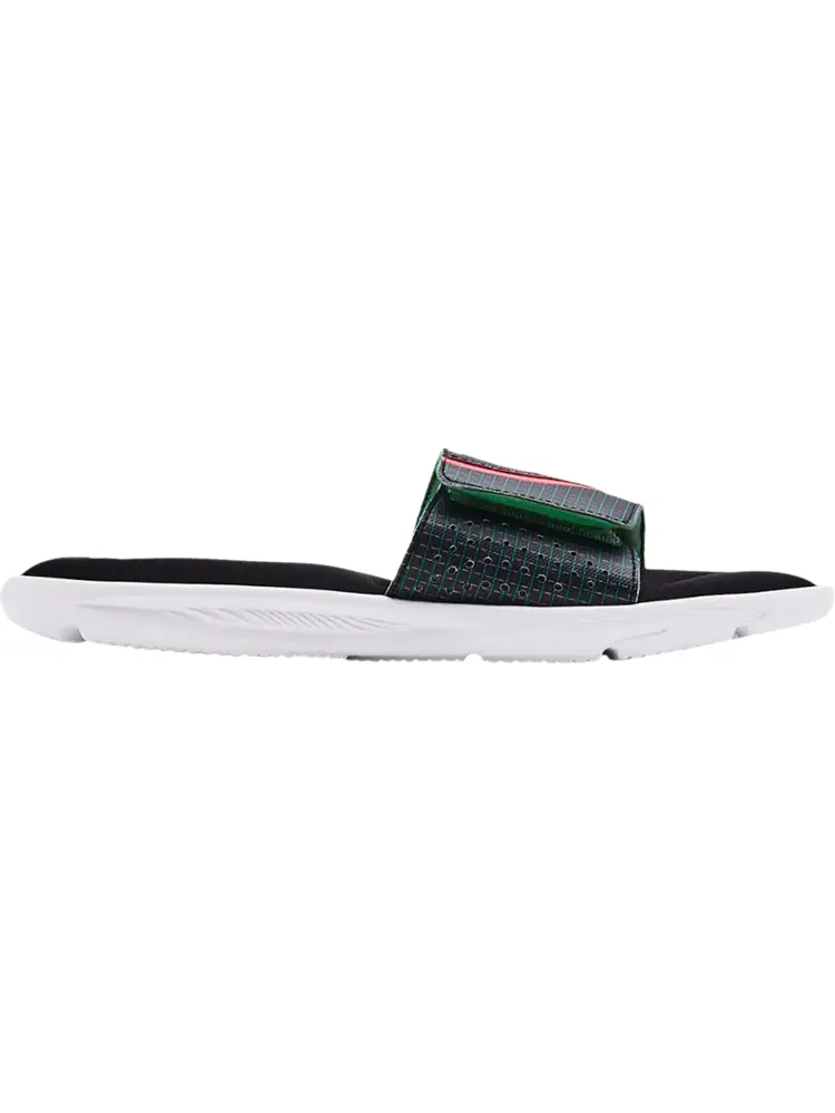 Сандалии Under Armour Ignite 6 Graphic Strap Slide Black Cerise — изображение 1 из 1, черный