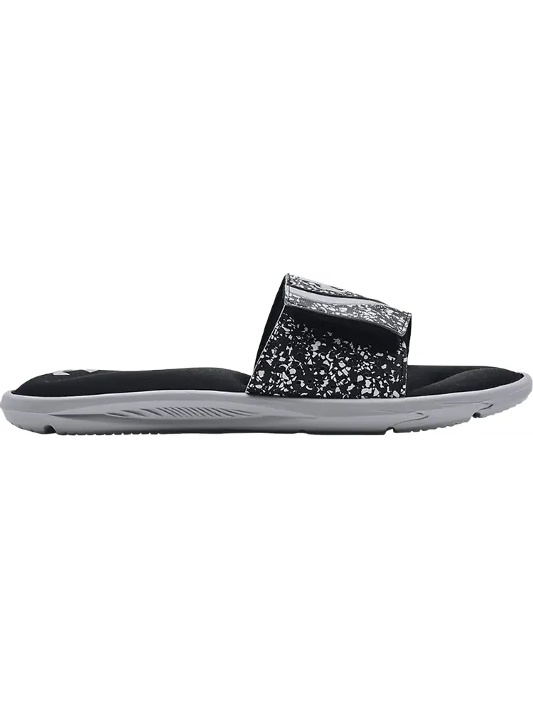 Сандалии Under Armour Ignite 6 Graphic Strap Slide Black Mod Grey — изображение 1 из 1, черный