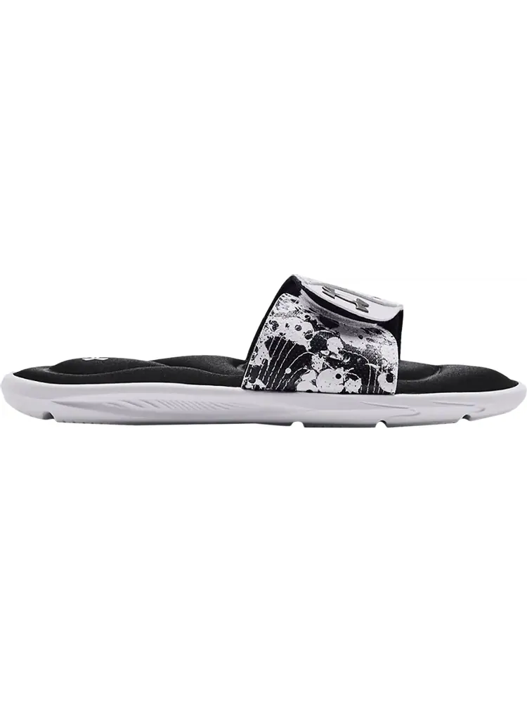 Сандалии Under Armour Wmns Ignite 6 Graphic Strap Slide Black White — изображение 1 из 1, черный