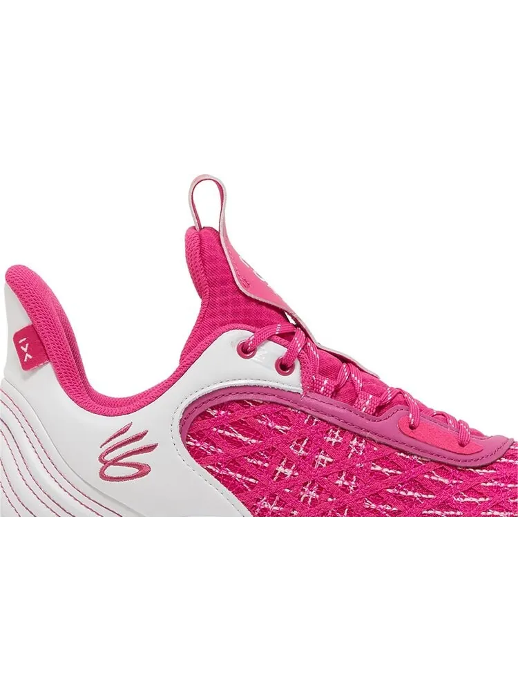 Кроссовки Curry Flow 9 Team White Tropic Pink — изображение 2 из 8, розовый