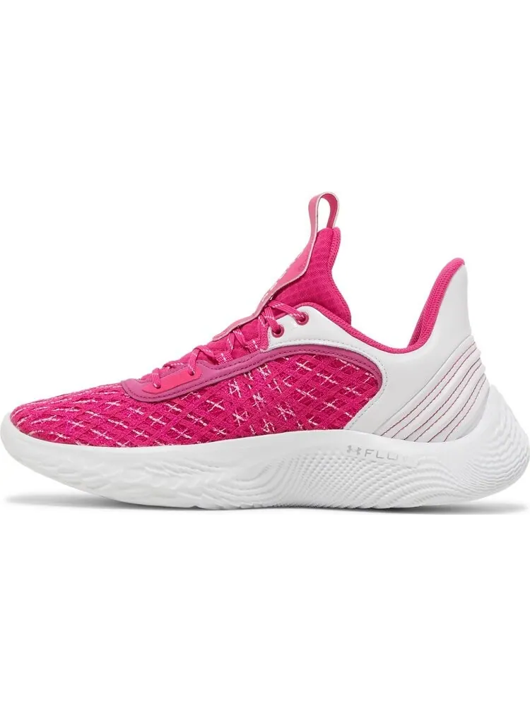 Кроссовки Curry Flow 9 Team White Tropic Pink — изображение 3 из 8, розовый