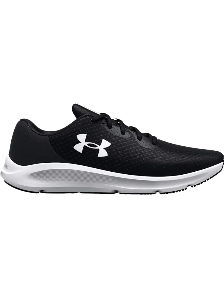 Кроссовки Under Armour Charged Pursuit 3 4E Wide Black White — изображение 1 из 1, черный