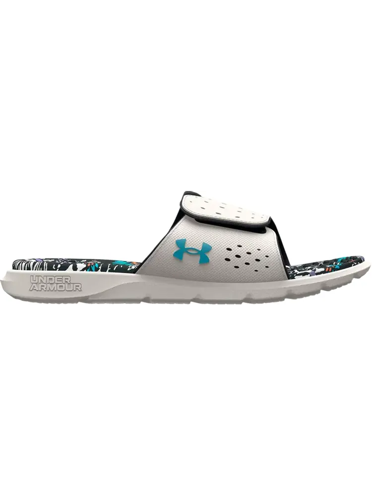 Сандалии Under Armour Wmns Ignite 7 Graphic Footbed Slide Grey Mist Floral — изображение 1 из 1, серый