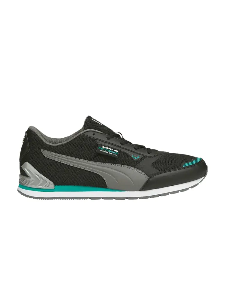 Кроссовки Mercedes F1 x Track Racer 'Black Smoked Pearl Spectra Green' — изображение 1 из 1, черный зеленый