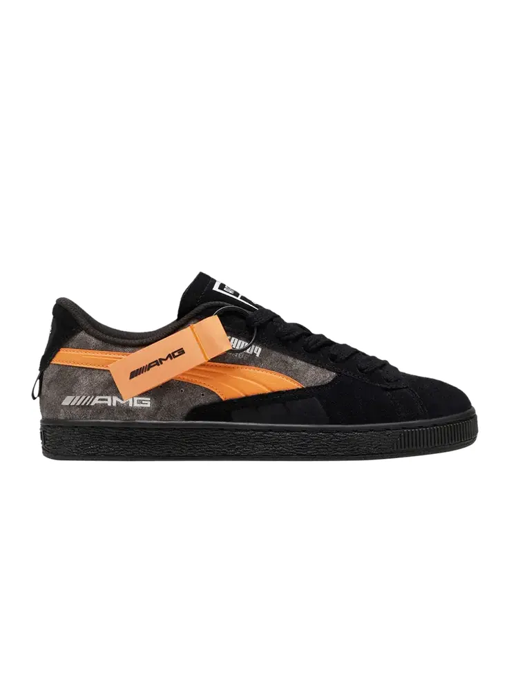 Кроссовки Puma Mercedes-AMG Petronas Motorsport x Suede 'Black Bright Melon' — изображение 1 из 1, черный/яркий