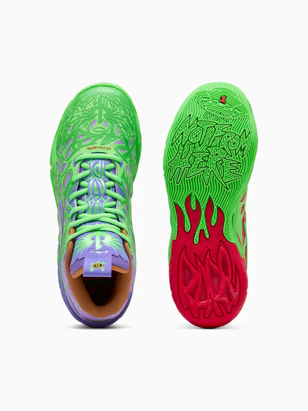 Баскетбольные кроссовки унисекс Puma Hoops x TMNT MB.04 R&D — изображение 3 из 9, красный/зеленый