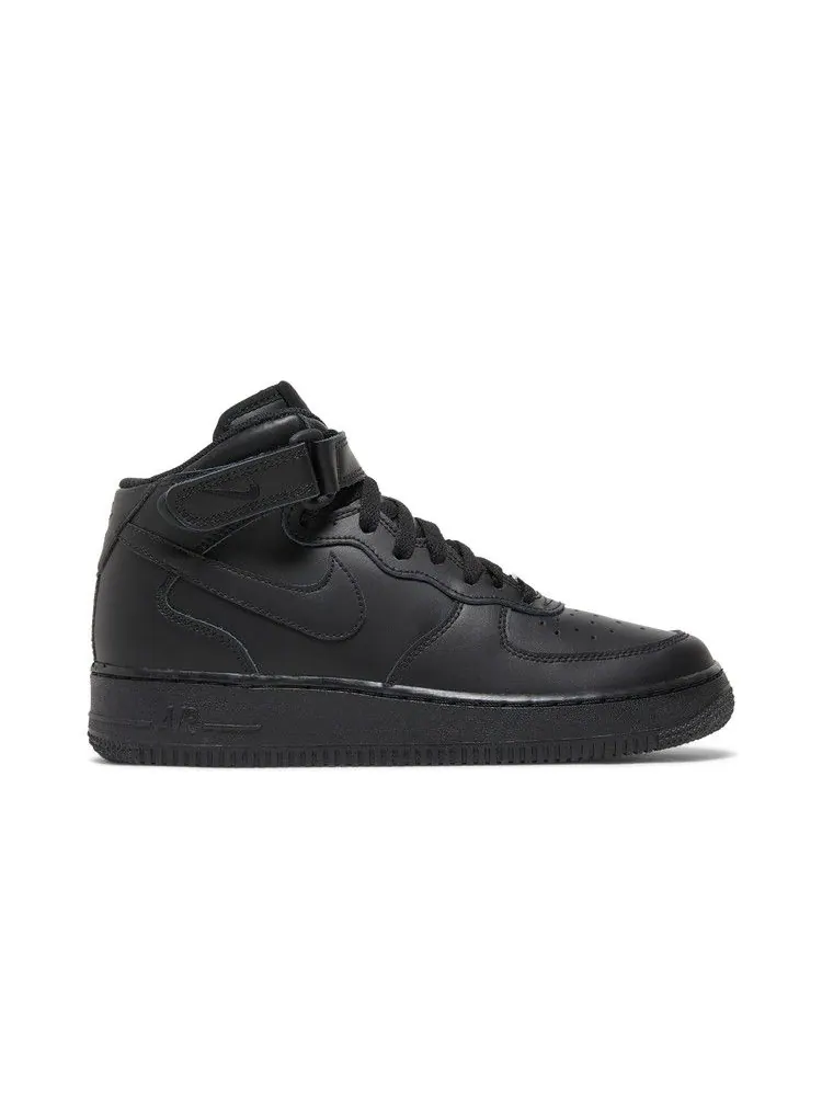 Кроссовки Nike Air Force 1 Mid GS 'Black' — изображение 2 из 9, черный/черный