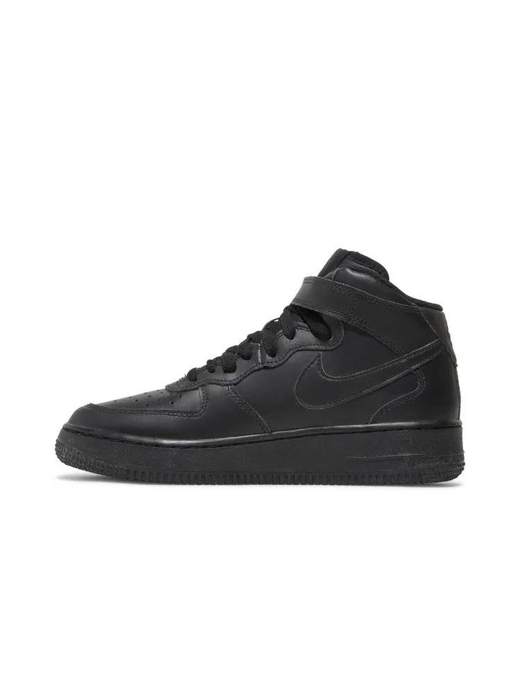 Кроссовки Nike Air Force 1 Mid GS 'Black' — изображение 4 из 9, черный/черный