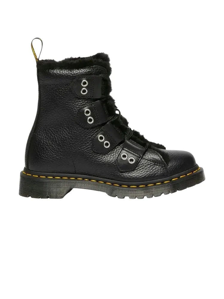 Ботинки женские Dr. Martens 1460 искусственный мех шнуровка черные — изображение 1 из 1, черный