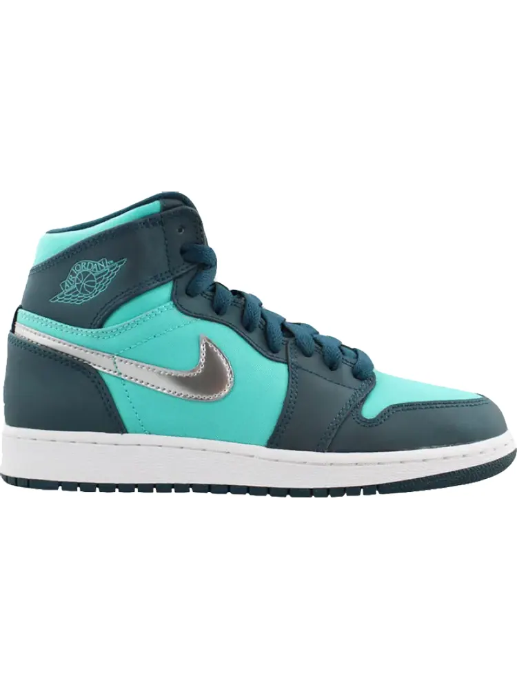 Кроссовки Air Jordan 1 Retro High GS Hyper Jade — изображение 1 из 1, синий
