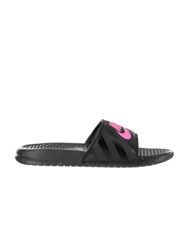 Кроссовки Nike Wmns Benassi JDI 'Black Vivid Pink' — изображение 1 из 1, черный
