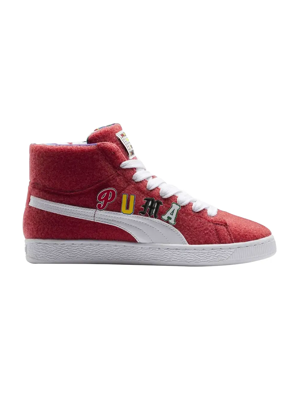 Кроссовки Dee & Rickey x Basket Mid Puma — изображение 1 из 1, красный/белый