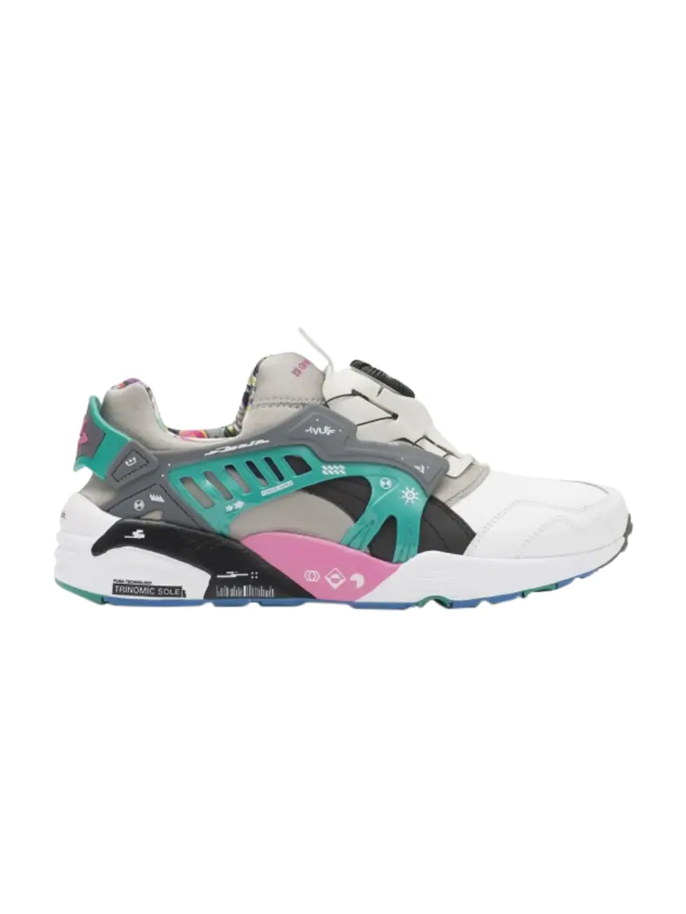 Кроссовки Graphers Rock x Disc Blaze Puma — изображение 1 из 4, белый/зеленый/розовый