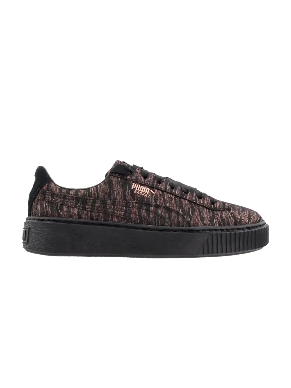 Кроссовки Wmns Basket Platform Puma — изображение 1 из 1, черный/черный/золотистый