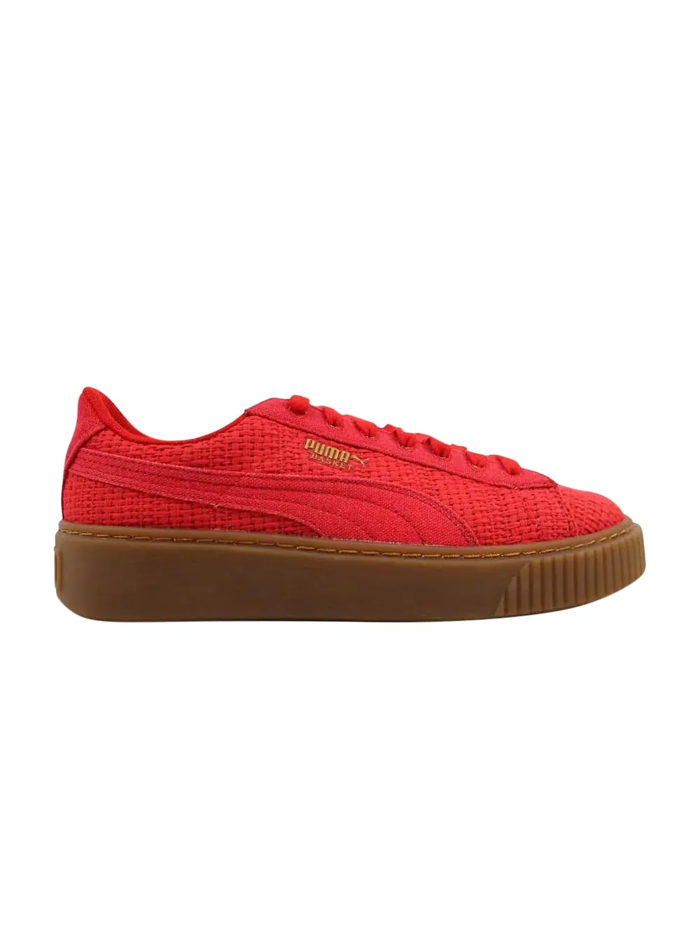 Кроссовки Wmns Basket Platform Woven Puma — изображение 1 из 1, красный/золотистый