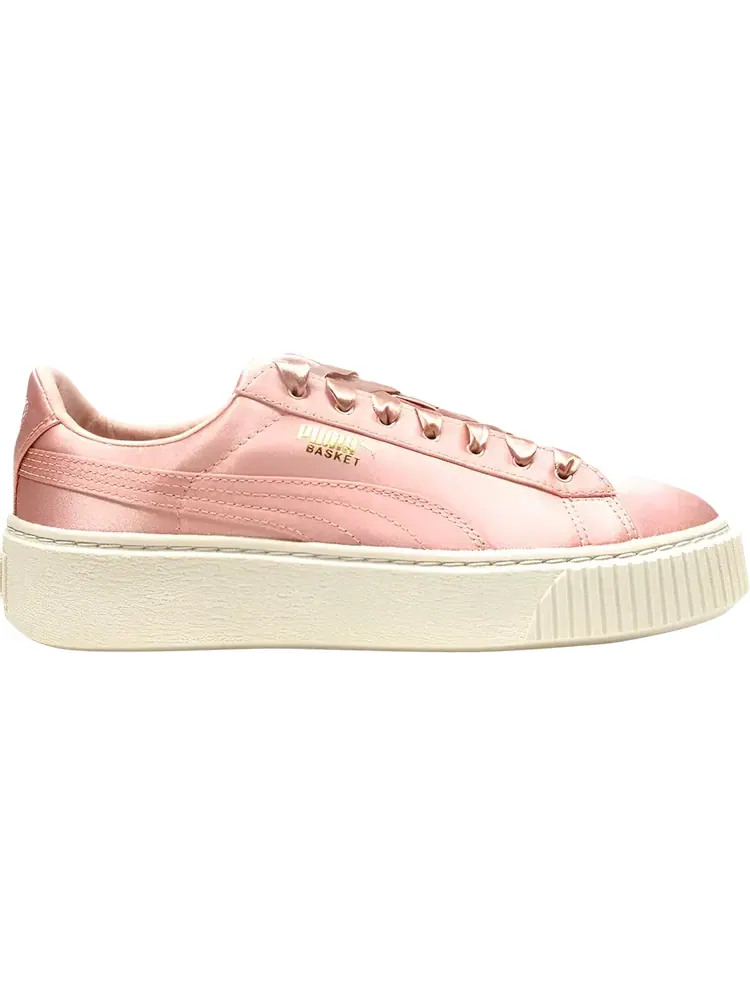 Кроссовки Puma Wmns Basket Platform Satin - Pink — изображение 1 из 1, розовый
