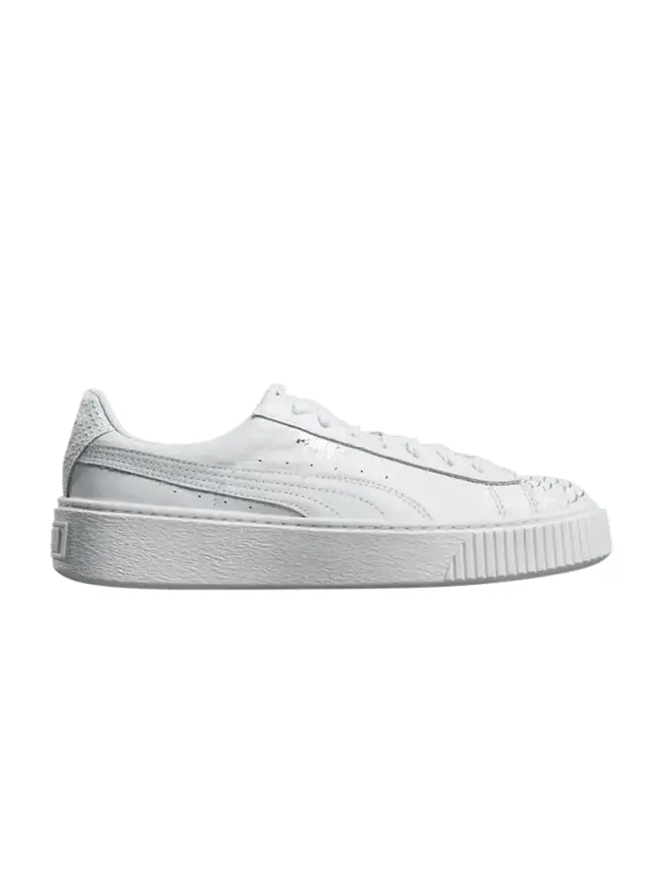 Кроссовки Puma Wmns Basket Platform 'Ocean' — изображение 1 из 1, белый/серебристый/белый